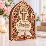 Catholight Wooden Faith Plaque - A Faithful Shepherd