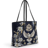 Catholight The Holy Spirit and Lily Devotional Leather Tote Bag