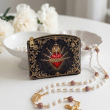 Catholight Flaming Sorrows Leather Rosary Pouch