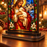 Catholight Good Shepherd Christmas Glow Candle Holder