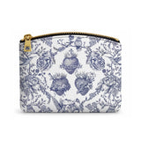 Catholight Sacred Elegance: Blue and White Devotion Leather Rosary Pouch