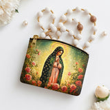 Catholight Roses of Guadalupe Leather Rosary Pouch