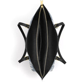 Catholight Sacred Elegance: Blue and White Devotion Leather Tote Bag