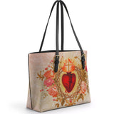 Catholight Sacred Heart of Grace Leather Tote Bag