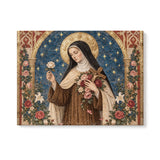 Catholight St. Thérèse of Lisieux Shower of Roses Canvas Wall Art