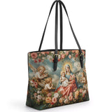 Catholight Halo Of Rose Leather Tote Bag