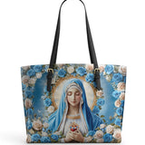 Catholight Heavenly Grace  Leather Tote Bag