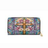 Catholight Floral Cross Radiance - Leather Wallet Purse