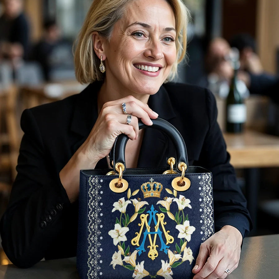 Catholight Crown Of Grace Lady Leather Bag