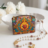 Catholight Eternal Flame Of Love Leather Rosary Pouch