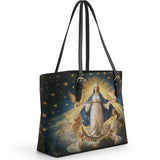 Catholight The Queen of Heaven Leather Tote Bag