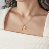 Catholight Miraculous Medal and Crucifix Necklace in Gold Vermeil