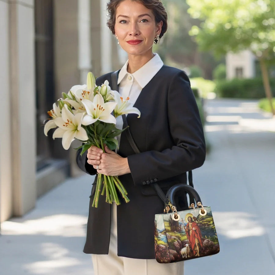 Catholight Saint John The Baptist Shepherd Lady Leather Bag