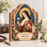 Catholight Wooden Faith Block - Saint Therese Done with Love