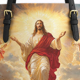 Catholight Glorious Ascension Christ Rising in Majesty Leather Tote Bag