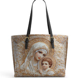 Catholight Heavenly Grace In Radiant Splendor Leather Tote Bag