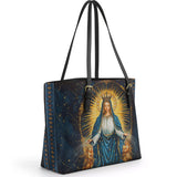 Catholight Celestial Devotion Leather Tote Bag