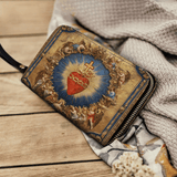 Catholight Sacré Cœur de l'Amour Divin - Portefeuille en Cuir