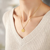 Catholight Sacred Heart and Cross Necklace in Gold Vermeil