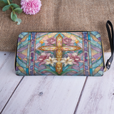 Catholight Floral Cross Radiance - Leather Wallet Purse