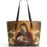 Catholight The Lily Of Purity Leather Tote Bag