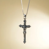 Catholight St. Benedict Crucifix Necklace in Oxidized Sterling Silver