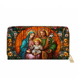 Catholight Holy Family Eternal Light Leather Wallet Purse