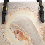 Catholight Rose Halo Devotion Leather Tote Bag