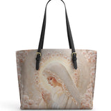 Catholight Rose Halo Devotion Leather Tote Bag