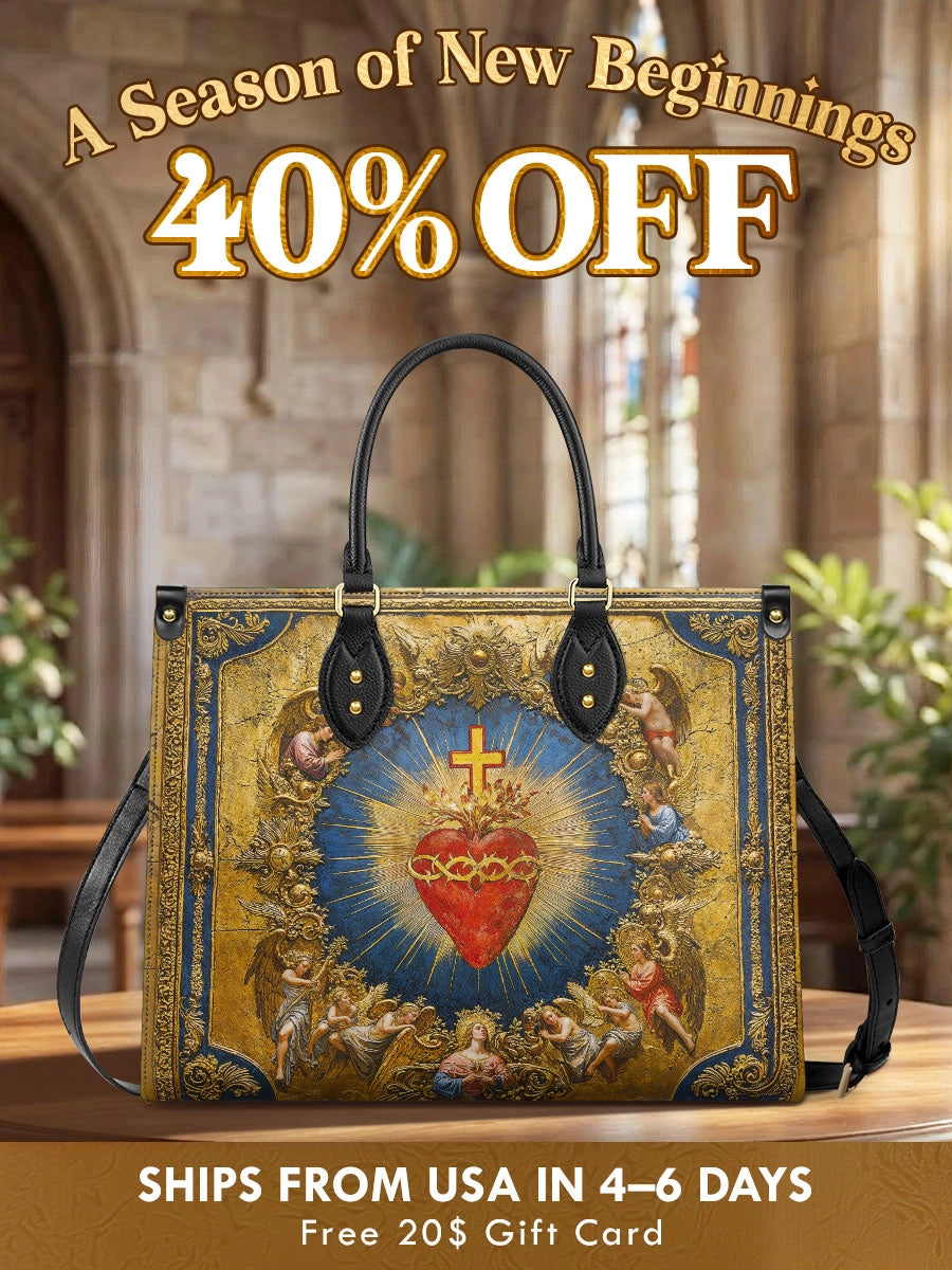 Catholight  Sacred Heart of Divine Love Leather Bag