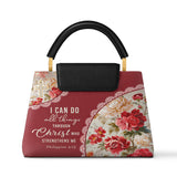 Catholight Blooming With Faith Personalized Leather Satchel Bag