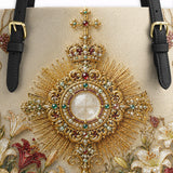 Catholight Eucharistic Bloom Leather Tote Bag