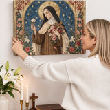 Catholight St. Thérèse of Lisieux Shower of Roses Canvas Wall Art