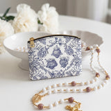 Catholight Sacred Elegance: Blue and White Devotion Leather Rosary Pouch