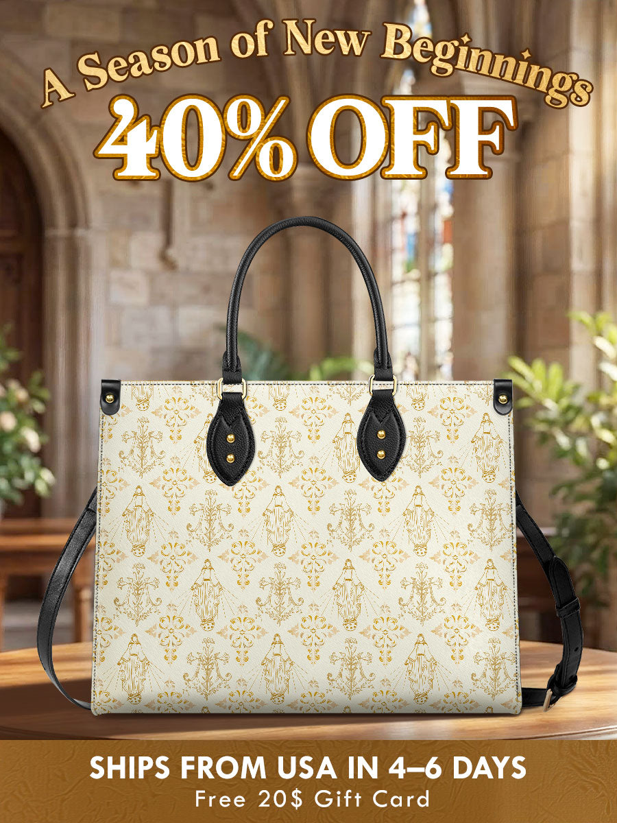 Catholight  The Ave Maria Pattern Leather Bag