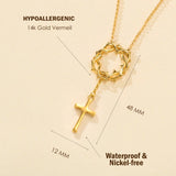 Catholight Crown of Thorns Cross Necklace in 18K Gold Vermeil