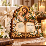 Catholight Wooden Faith Block - Holy Family Beloved Family