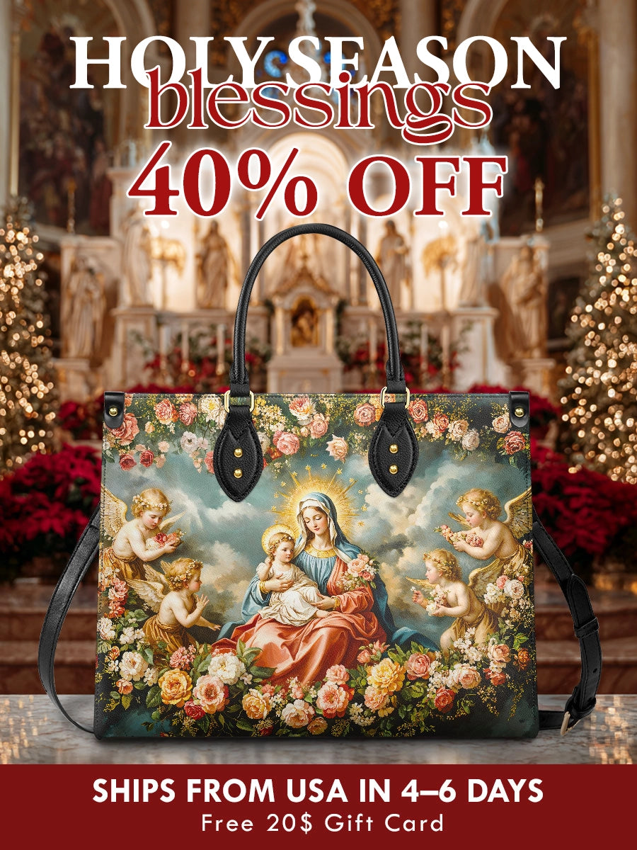 Catholight  Halo Of Roses Leather Bag