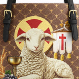 Catholight Agnus Dei Leather Tote Bag
