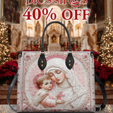 Catholight Sérénité Sacrée : Le Sac en Cuir de l'Étreinte Tendre de la Madone