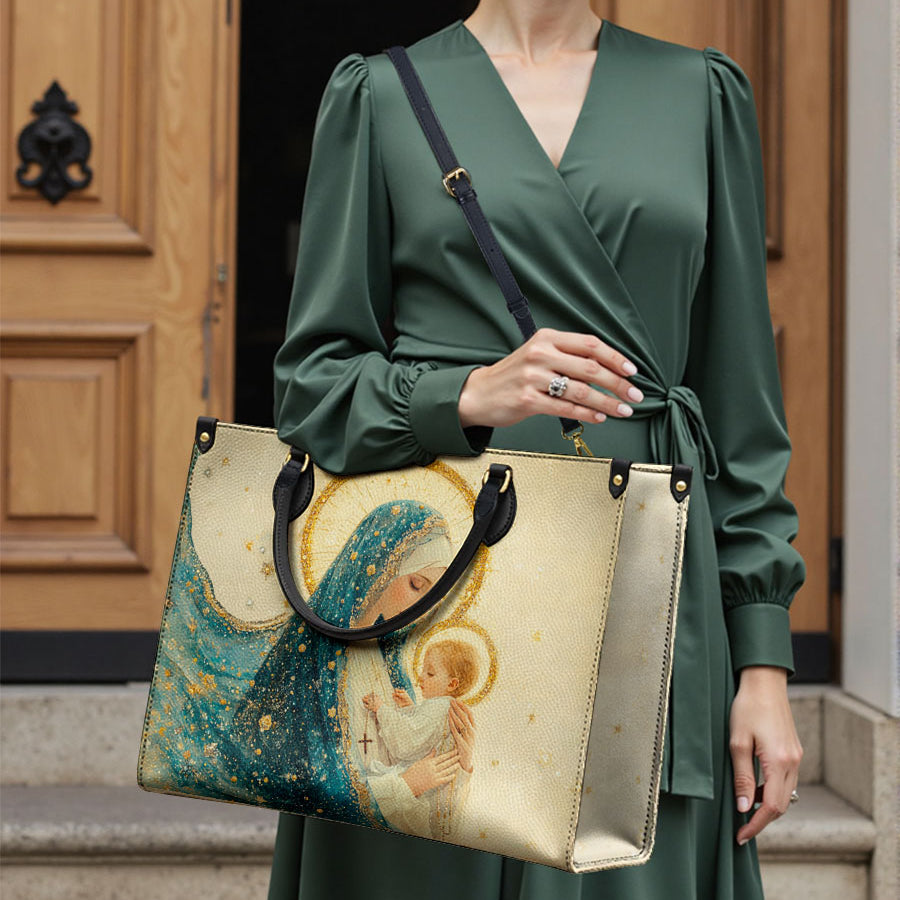 Catholight Sac en cuir de l'étreinte de la Mère Divine