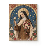Catholight St. Thérèse of Lisieux Shower of Roses Canvas Wall Art