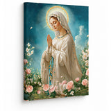 Catholight Lady Of Lourdes Canvas Wall Art