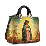 Catholight Roses of Guadalupe Lady Leather Bag