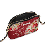 Catholight Blooming With Faith Personalized Leather Crossbody Bag