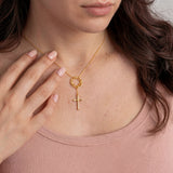 Catholight Crown of Thorns Cross Necklace in 18K Gold Vermeil