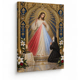 Catholight St. Faustina Divine Mercy Vision Canvas Wall Art
