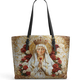 Catholight Lady of Fatima Elegance Leather Tote Bag