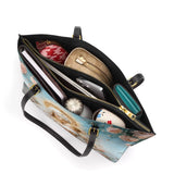 Catholight  Celestial Love Keeper  Leather Tote Bag