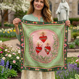 Catholight Holy Family Hearts Square Scarf